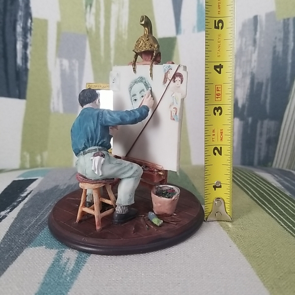 Norman Rockwell Triple Self-Portrait Figurine 1999 90's Grossman Creations - Picture 2 of 15